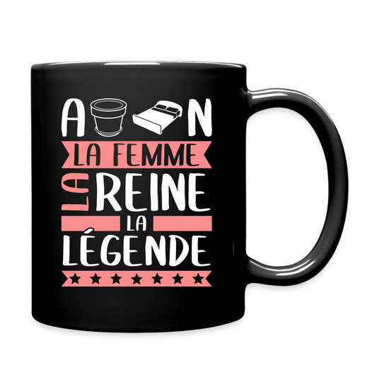 Mug uni Apolline rébus – La femme, la reine, la légende - noir