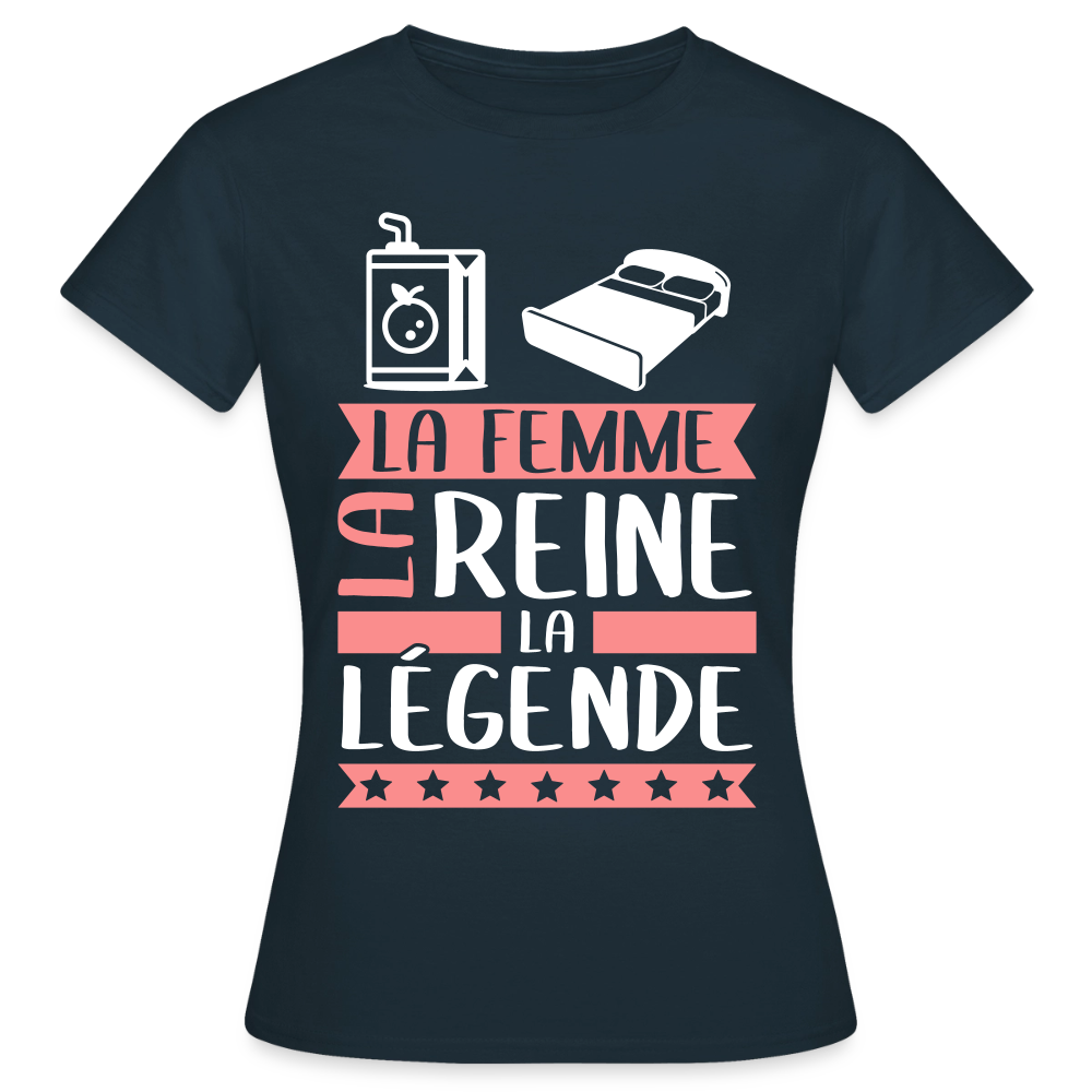 T-shirt femme Julie rébus – La femme, la reine, la légende - marine