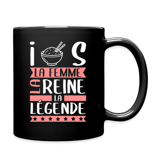 Mug uni Iris rébus – La femme, la reine, la légende - noir