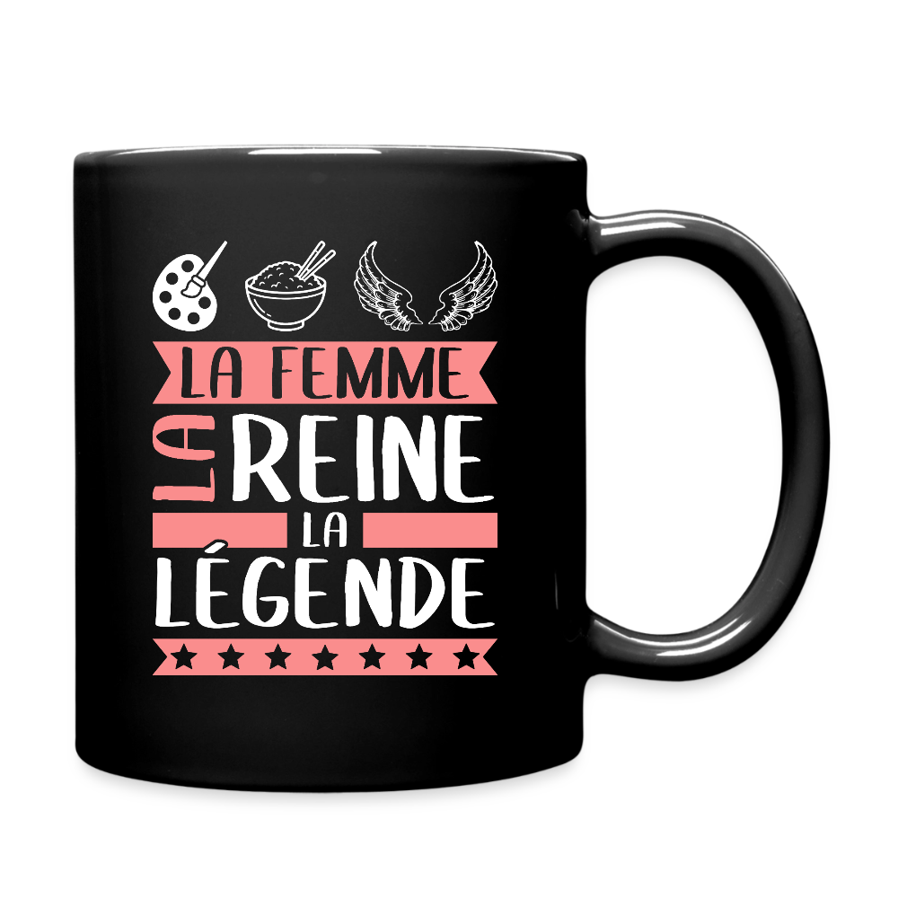 Mug uni Arielle rébus – La femme, la reine, la légende - noir