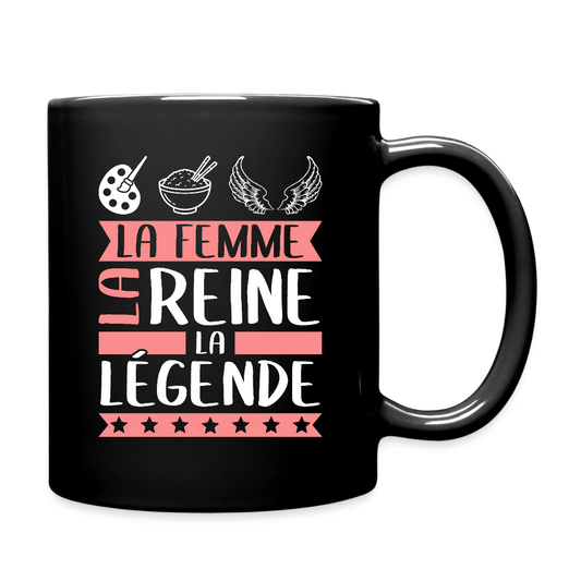 Mug uni Arielle rébus – La femme, la reine, la légende - noir