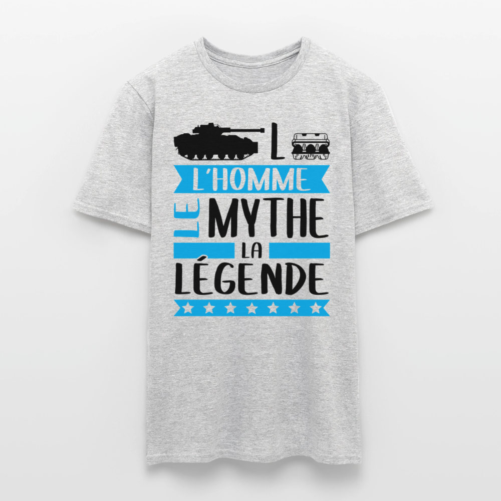T-shirt homme coloris clair Charles rébus – L’homme, le mythe, la légende - gris chiné