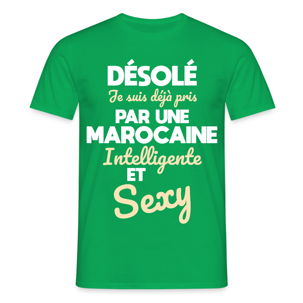T-shirt Homme -  Je suis déjà pris par une Marocaine intelligente et sexy - vert
