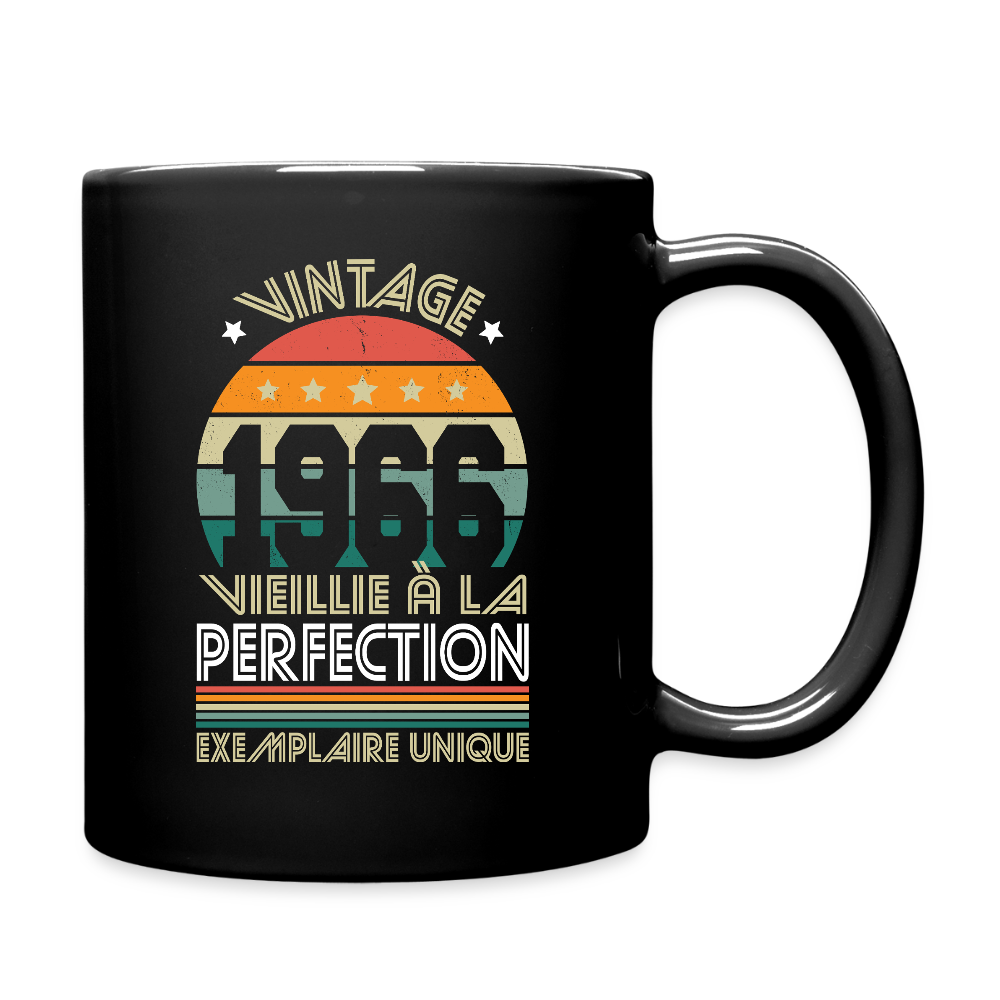 Mug anniversaire femme 60 ans – Vintage 1966 - Exemplaire unique - noir
