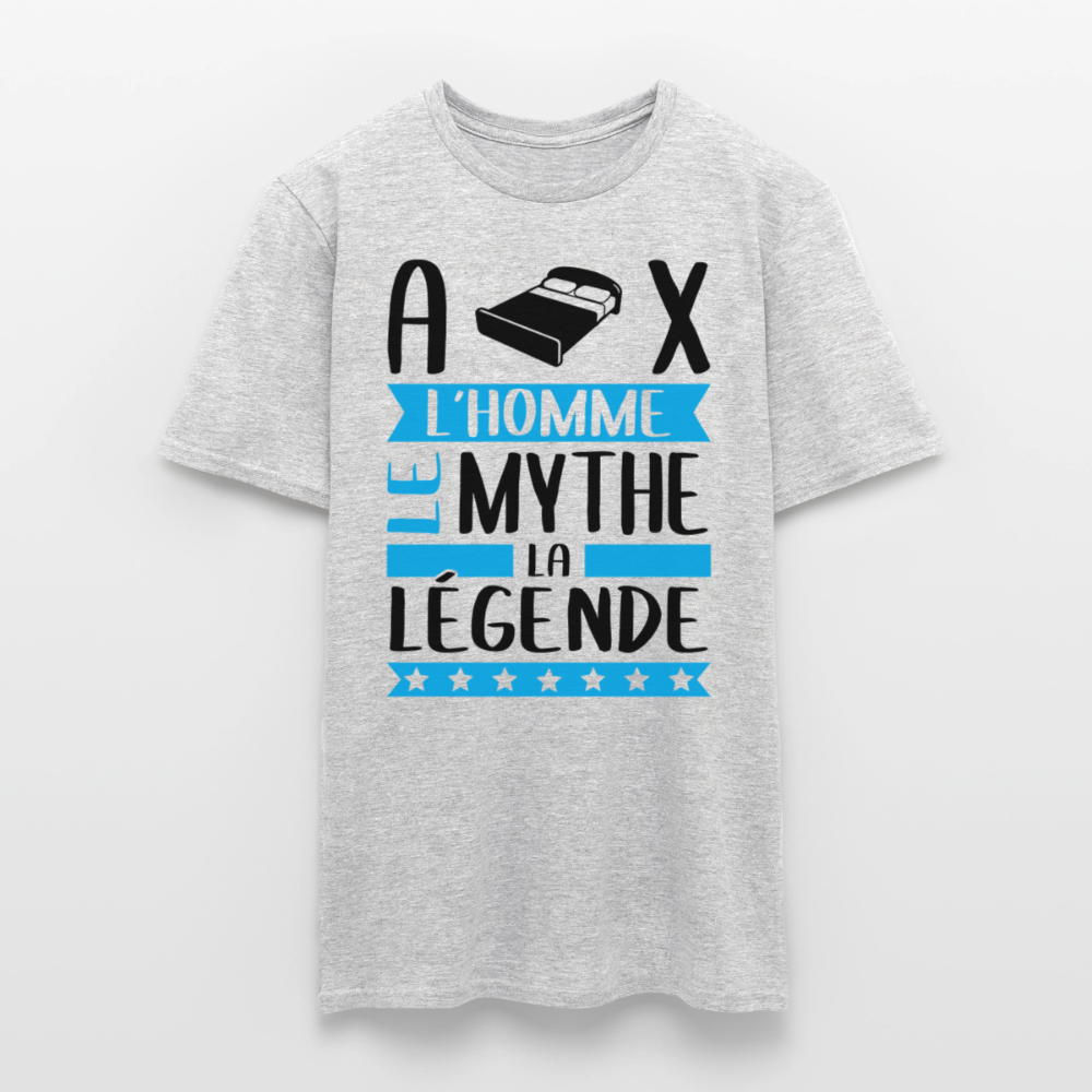T-shirt homme coloris clair Alix rébus – L’homme, le mythe, la légende - gris chiné