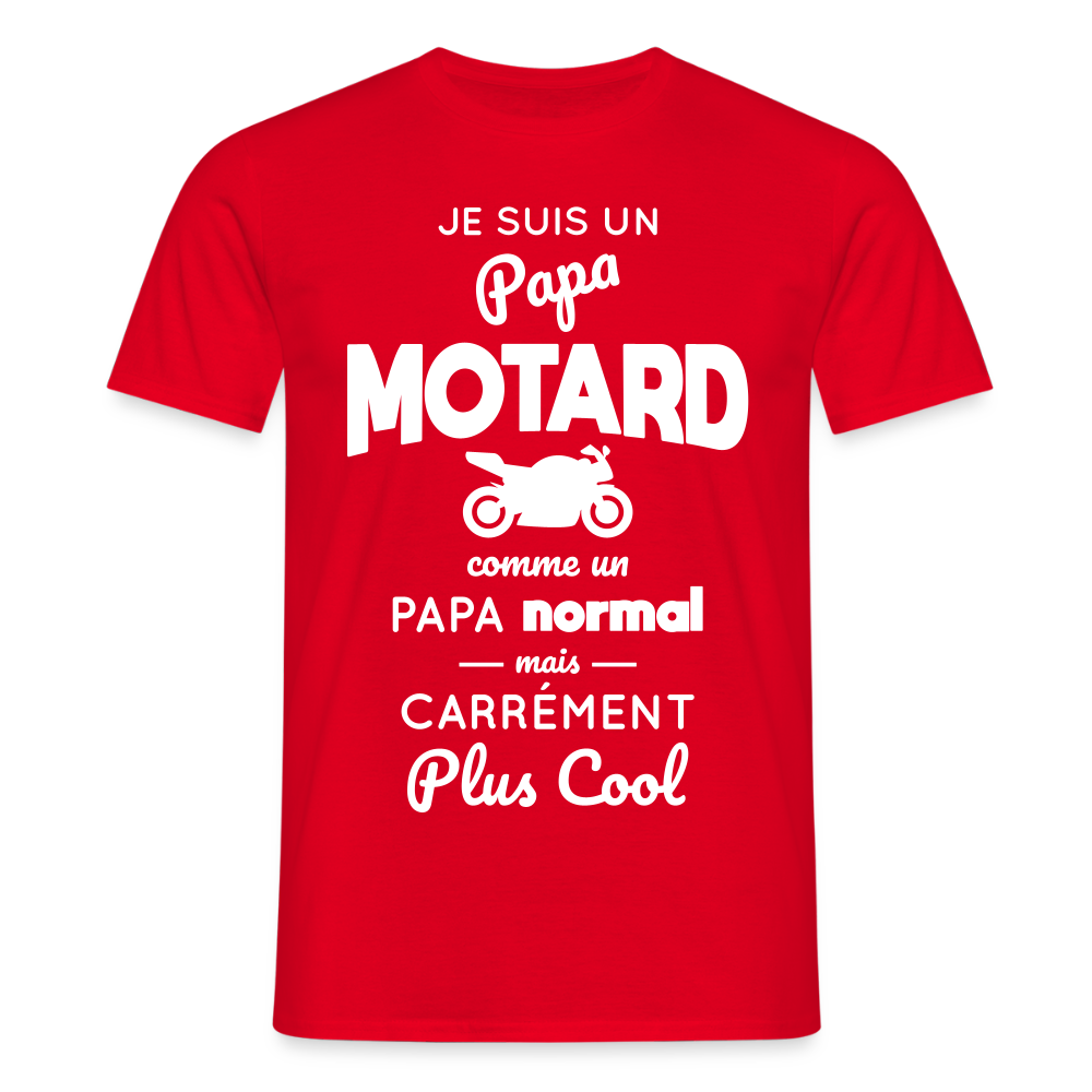 T-shirt Homme - Papa motard plus cool - rouge