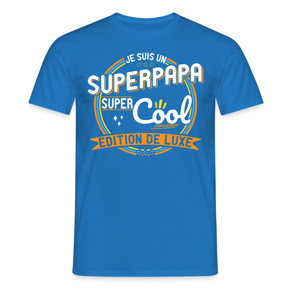 T-shirt Homme - Je suis un Super papa super cool - bleu royal