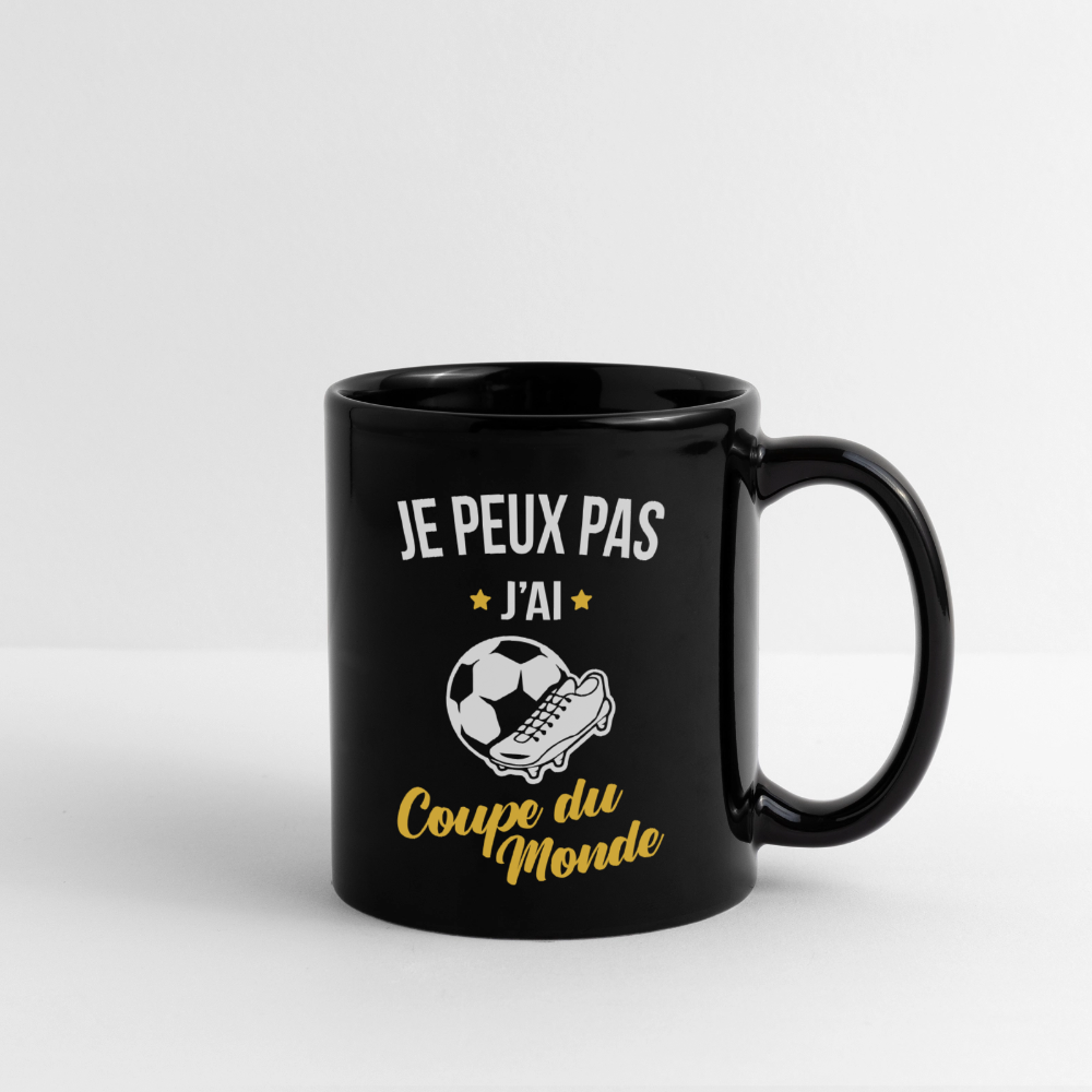 Mug uni - Je peux pas j'ai Coupe du Monde - noir