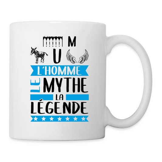 Mug blanc Emmanuel rébus – L’homme, le mythe, la légende - blanc