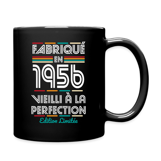 Mug uni anniversaire homme 70 ans – Fabriqué en 1956, Vieilli à la Perfection - noir