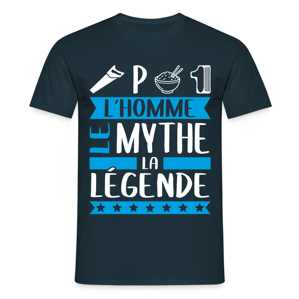 T-shirt homme Cyprien rébus – L’homme, le mythe, la légende - marine