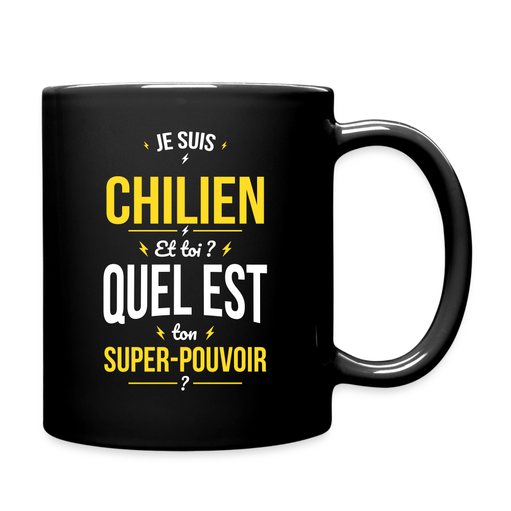 Mug uni - Je suis Chilien - Super-pouvoir - noir