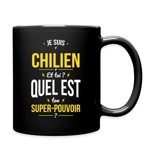 Mug uni - Je suis Chilien - Super-pouvoir - noir