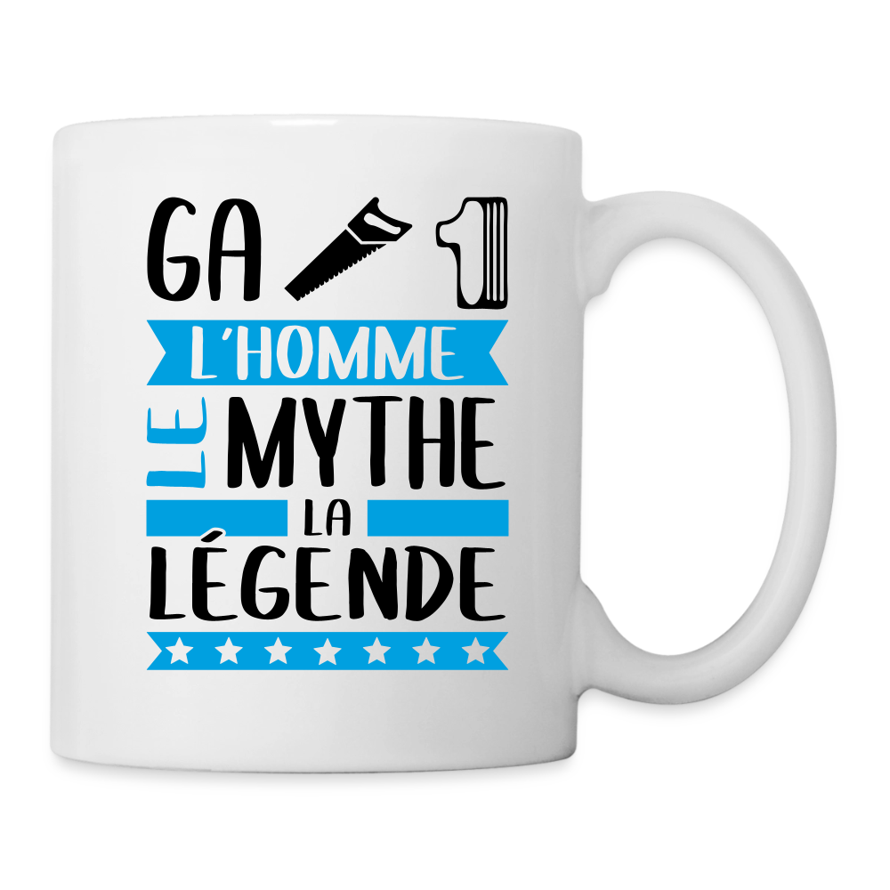 Mug blanc Gatien rébus – L’homme, le mythe, la légende - blanc