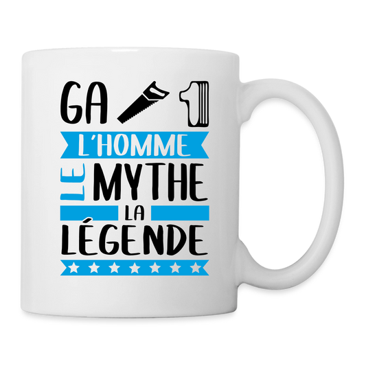 Mug blanc Gatien rébus – L’homme, le mythe, la légende - blanc
