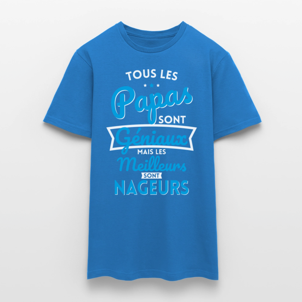T-shirt Homme - Papas géniaux - Les meilleurs sont nageurs - bleu royal