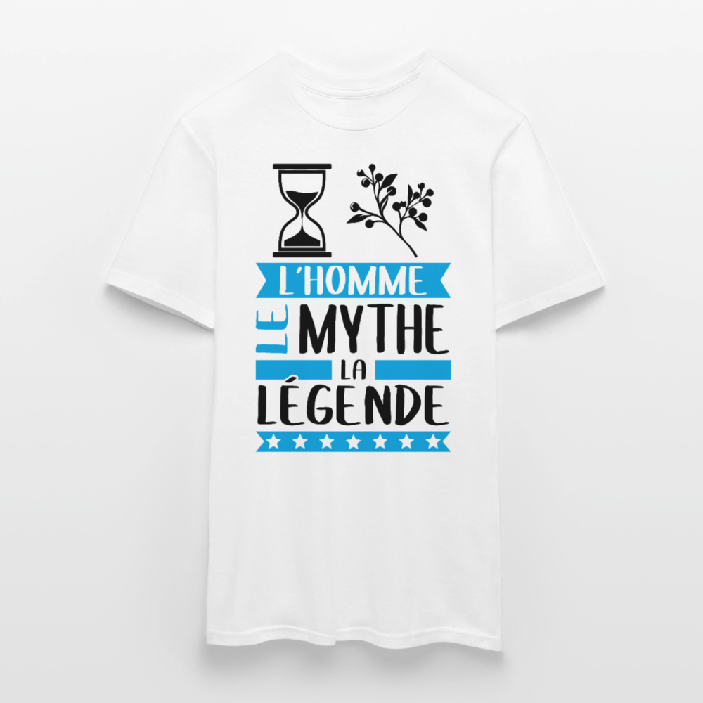 T-shirt homme coloris clair Tanguy en rébus – L’homme, le mythe, la légende - blanc