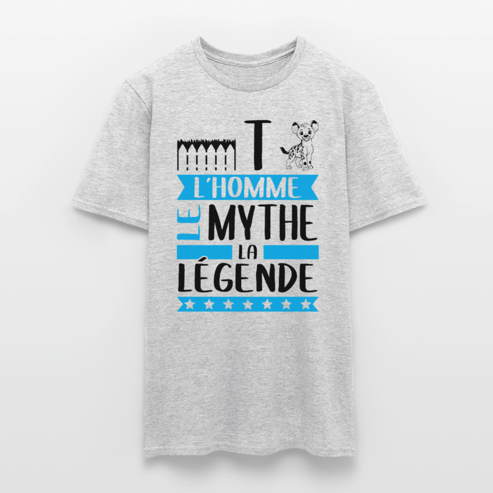 T-shirt homme coloris clair Etienne en rébus – L’homme, le mythe, la légende - gris chiné