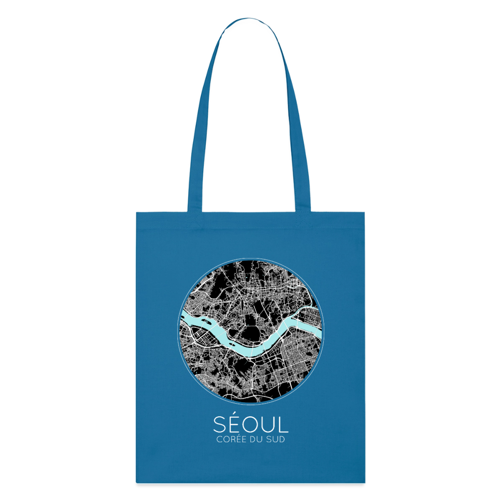Tote Bag Séoul Bio – Plan de Séoul - bleu royal
