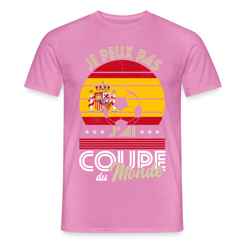 T-shirt Homme - Je peux pas j'ai Coupe du Monde - Espagne - rose