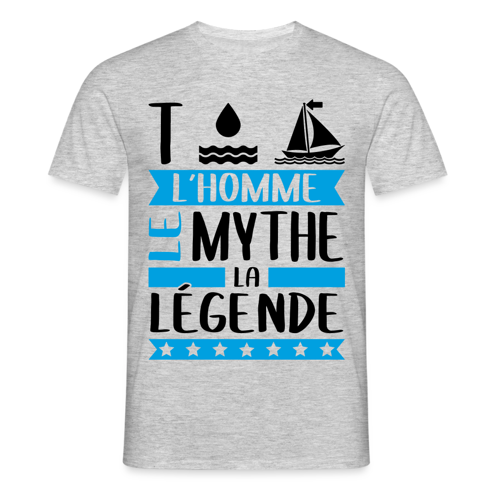 T-shirt homme coloris clair Thomas rébus – L’homme, mythe, légende - gris chiné