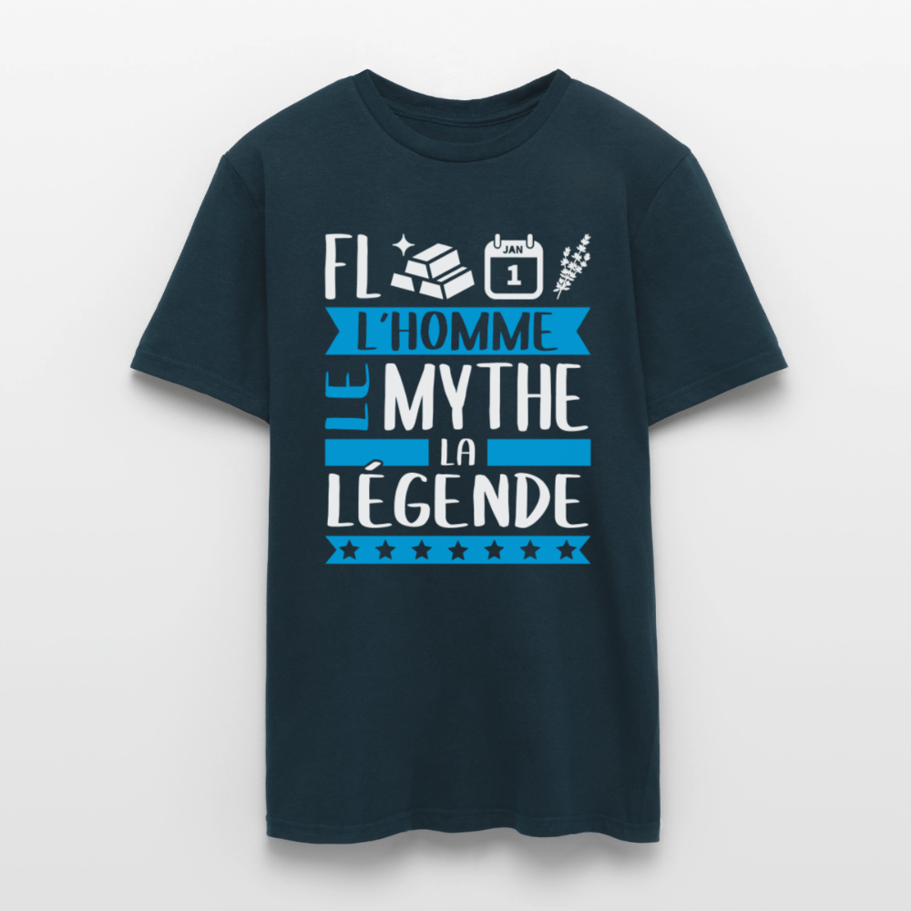 T-shirt homme Florentin rébus – L’homme, le mythe, la légende - marine