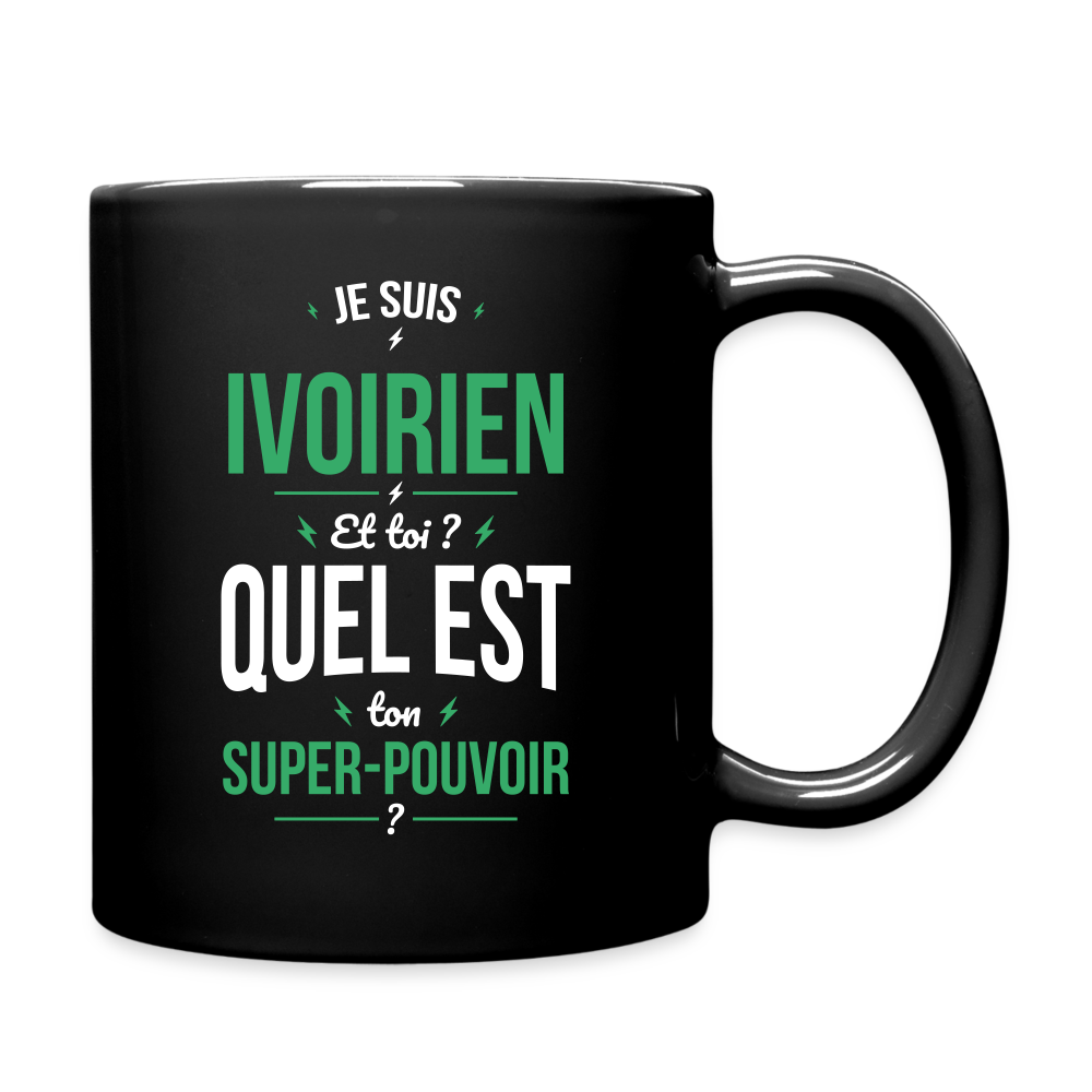 Mug uni - Je suis Ivoirien - Super-pouvoir - noir