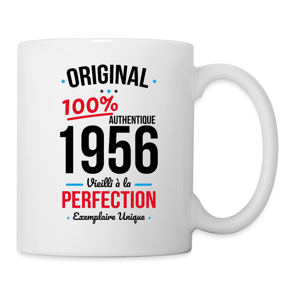 Mug blanc anniversaire 70 ans Homme – Original 1956 Authentique - blanc