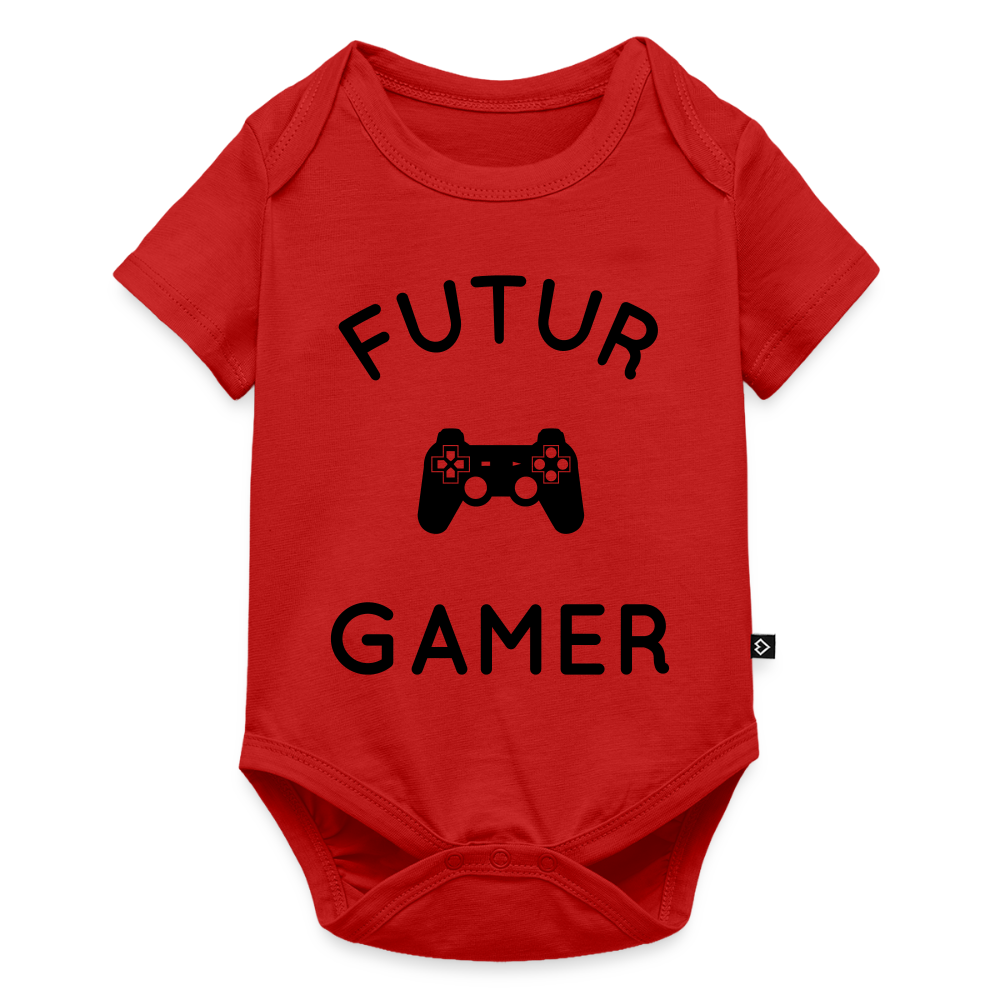 Body Bébé bio manches courtes - Futur gamer - rouge