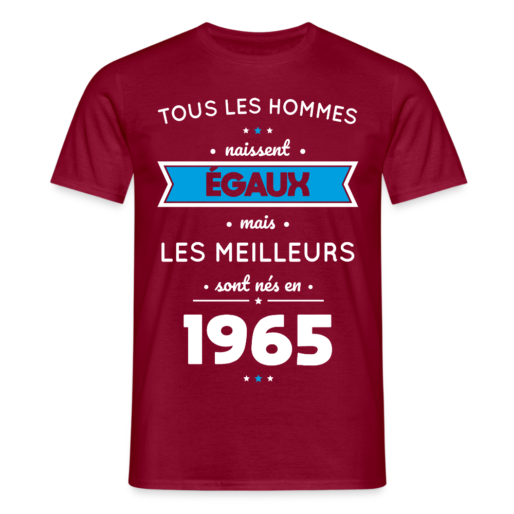 T-shirt Homme - Anniversaire 60 Ans - Les meilleurs sont nés en 1965 - rouge brique