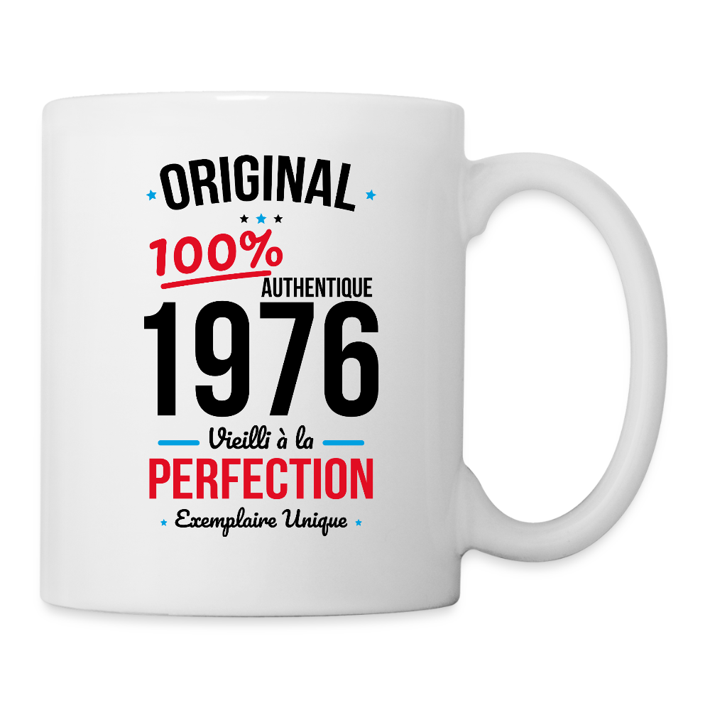 Mug blanc anniversaire 50 ans Homme – Original 1976 Authentique - blanc
