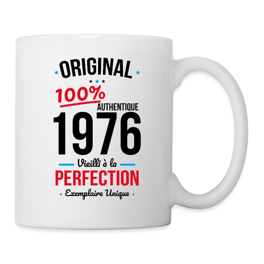 Mug blanc anniversaire 50 ans Homme – Original 1976 Authentique - blanc
