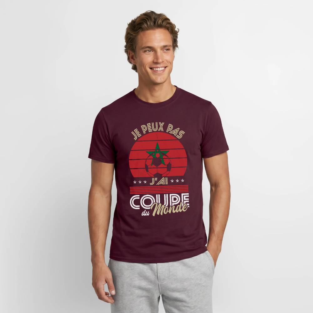 T-shirt Homme - Je peux pas j'ai Coupe du Monde - Maroc - rouge brique