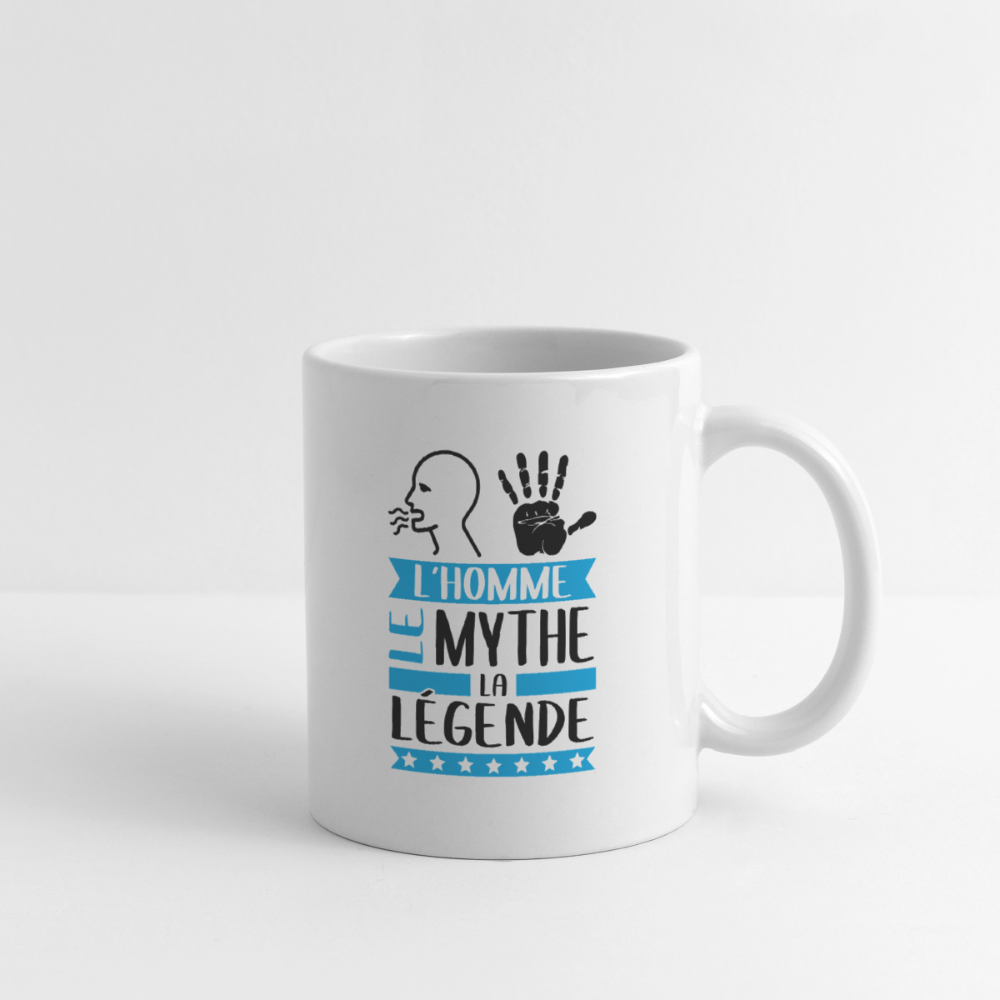 Mug blanc Romain rébus – L’homme, le mythe, la légende - blanc