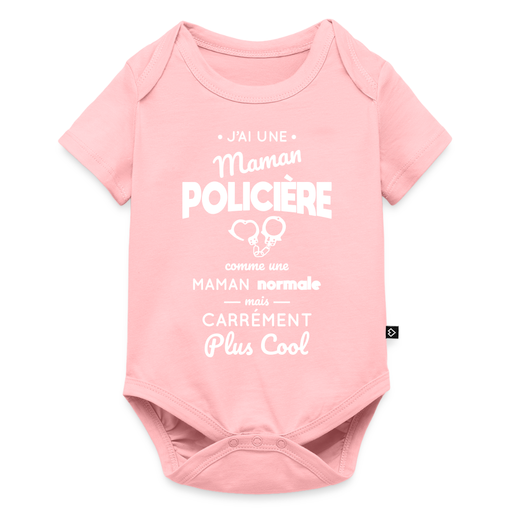 Body Bébé bio manches courtes - J'ai une maman policière - rose
