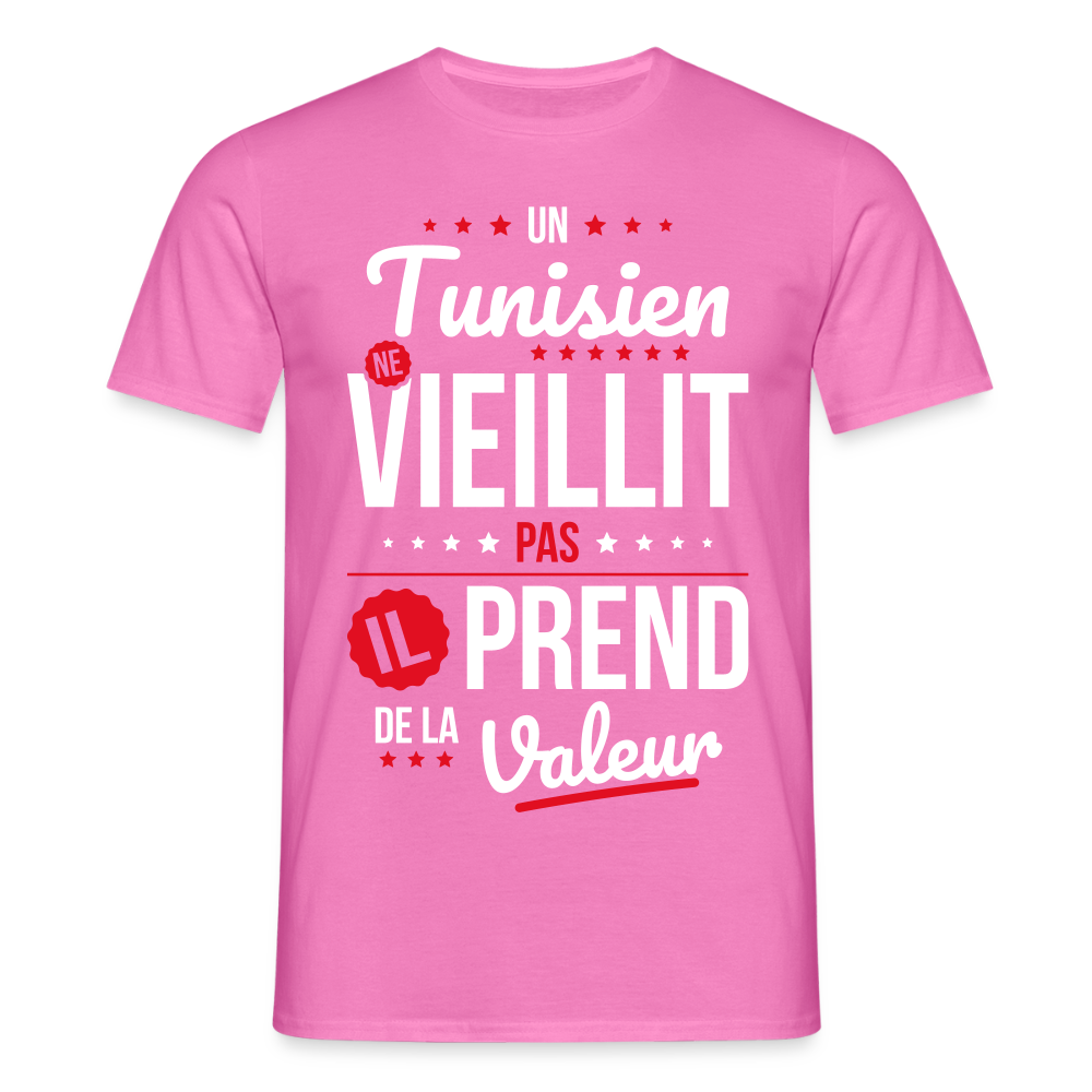 T-shirt Homme - Un Tunisien ne vieillit pas - rose