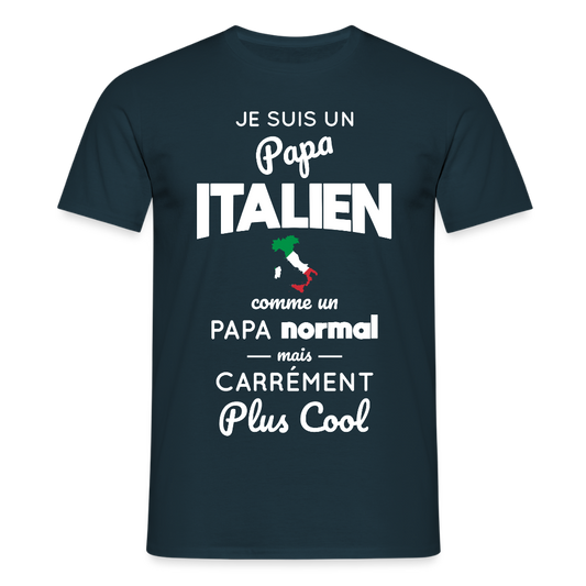 T-shirt Homme - Papa Italien Plus Cool - marine