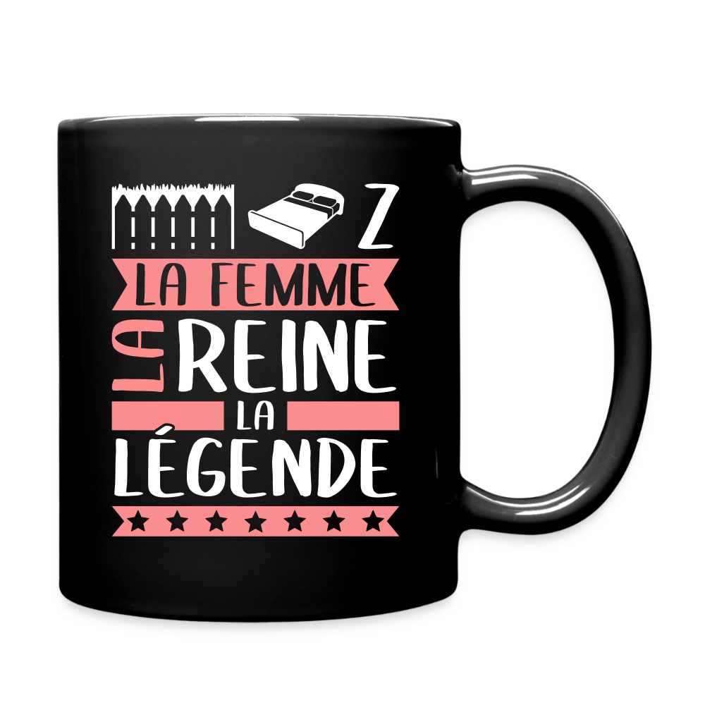Mug uni Elise rébus – La femme, la reine, la légende - noir
