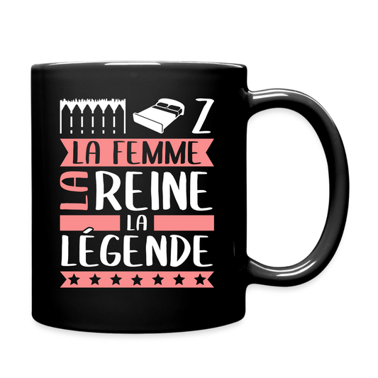 Mug uni Elise rébus – La femme, la reine, la légende - noir