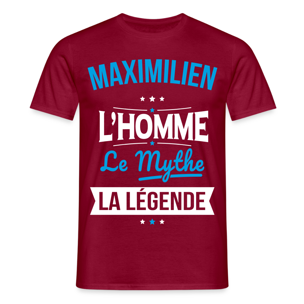 T-shirt Homme - Maximilien - l'Homme - le Mythe - la Légende - rouge brique