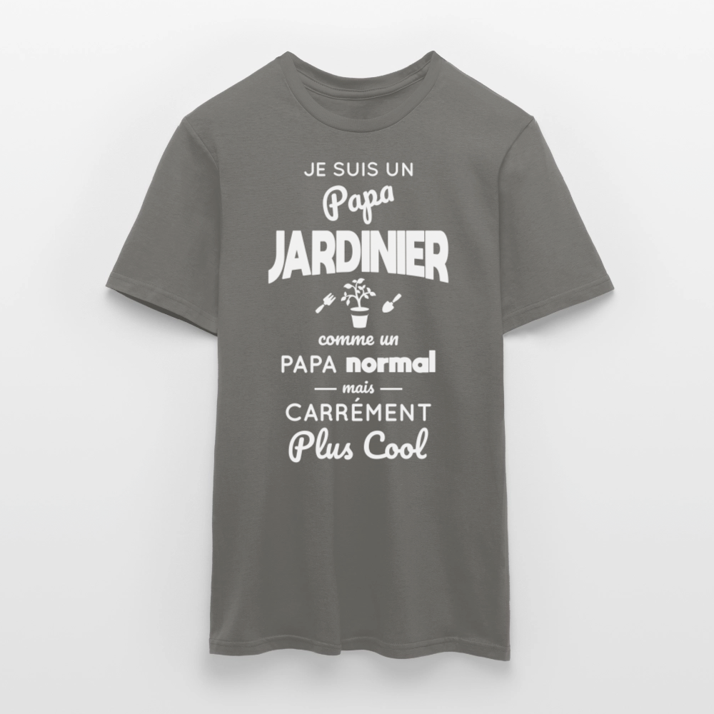 T-shirt Homme - Papa jardinier plus cool - gris graphite