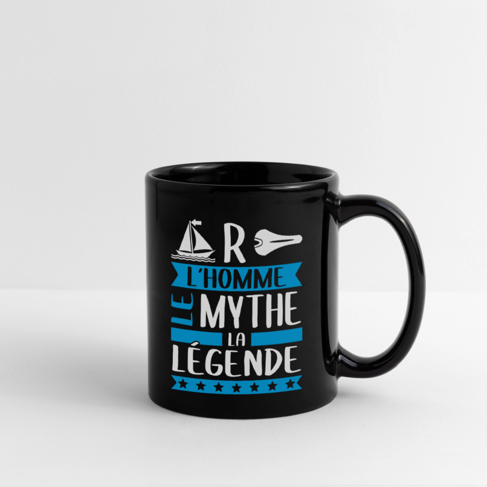Mug uni Marcel rébus – L’homme, le mythe, la légende - noir