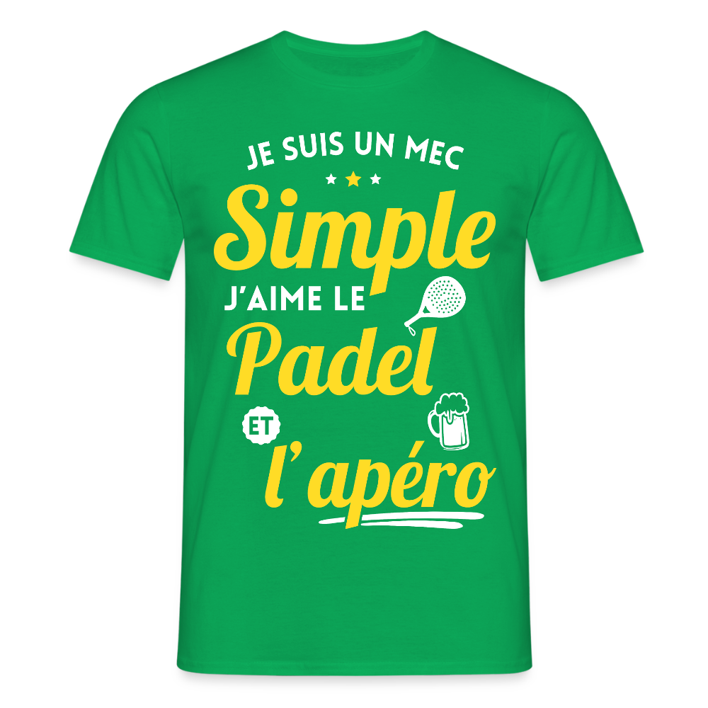 T-shirt Homme - J'aime le  padel et l'apéro - vert