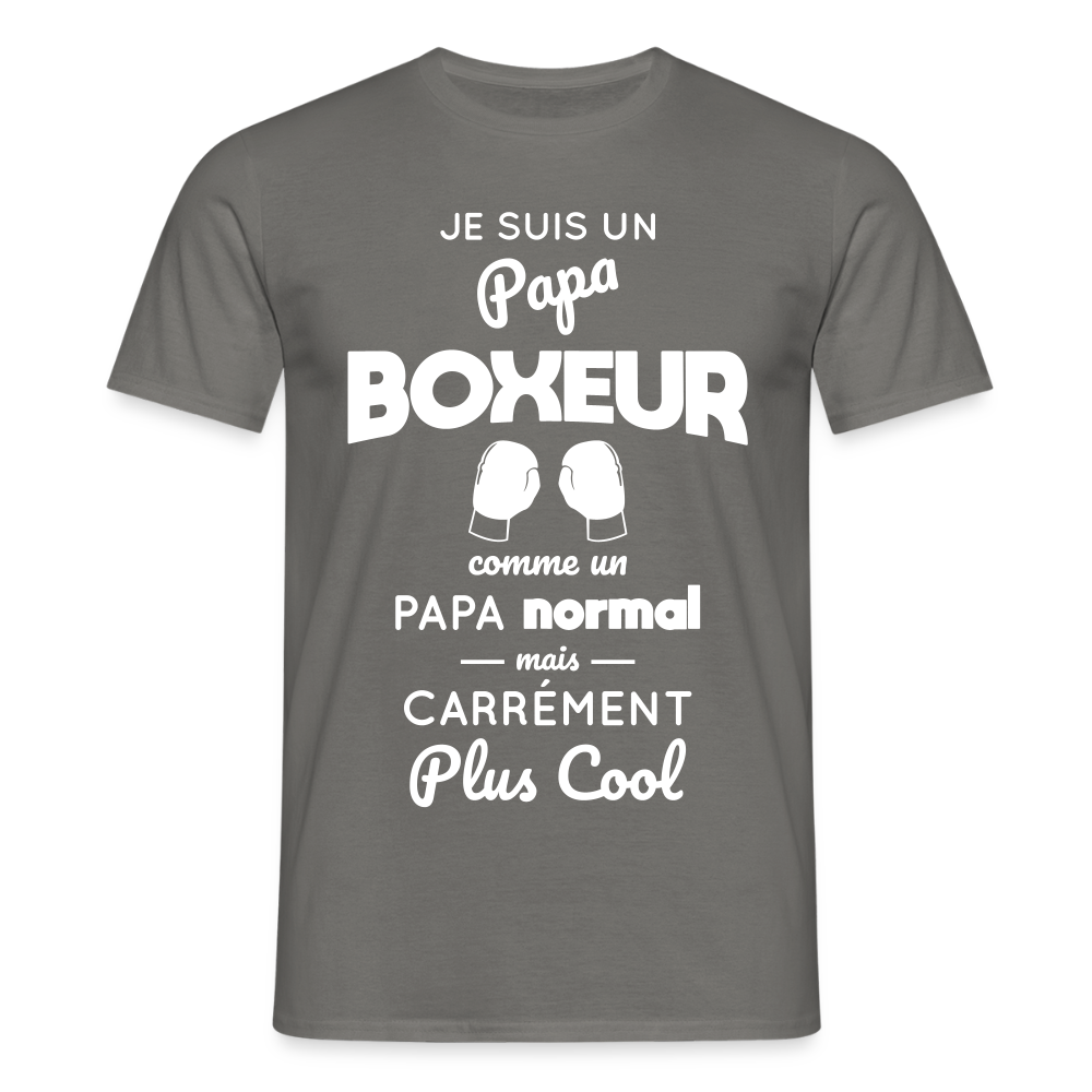 T-shirt Homme - Papa boxeur plus cool - gris graphite