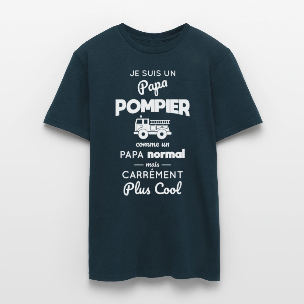 T-shirt Homme - Papa pompier plus cool - marine