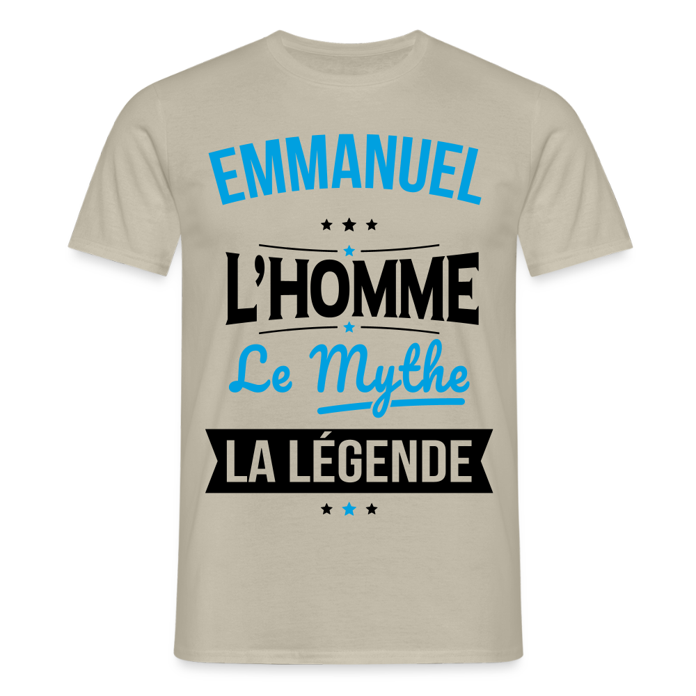 T-shirt Homme - Emmanuel - l'Homme - le Mythe - la Légende - beige sable