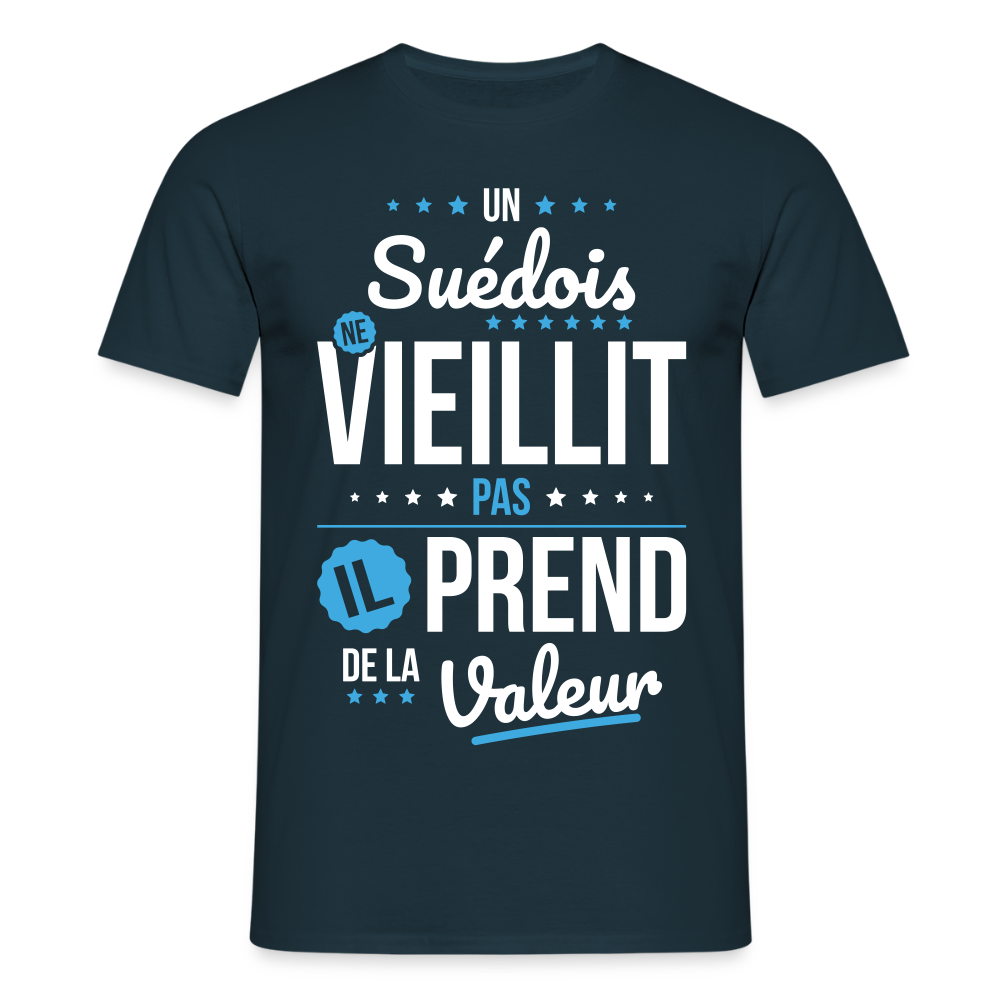 T-shirt Homme - Un Suédois ne vieillit pas - marine