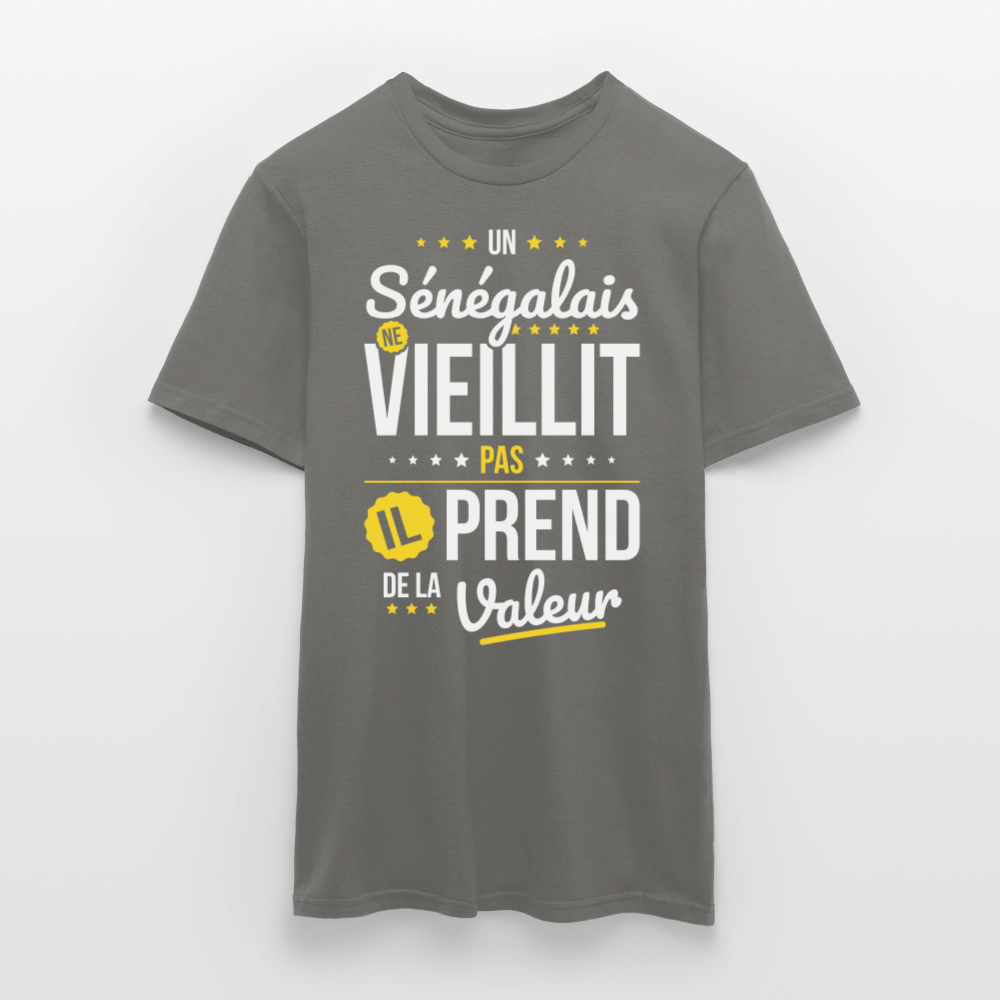 T-shirt Homme - Un Sénégalais ne vieillit pas - gris graphite