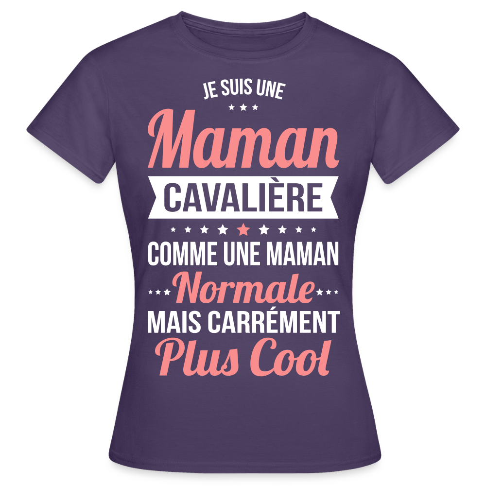 T-shirt Femme - Maman cavalière plus cool - violet foncé