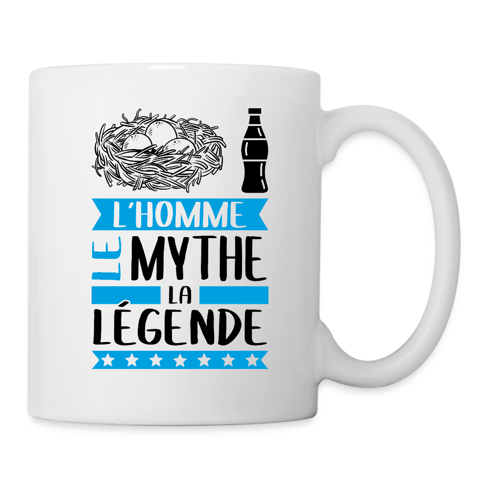 Mug blanc Nicolas rébus – L’homme, le mythe, la légende - blanc